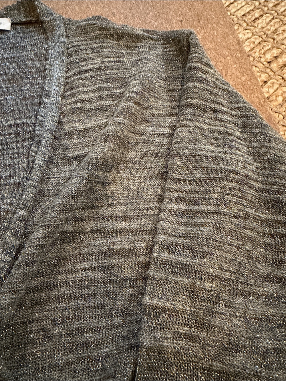 Long Open-Front Cardigan Sweater in Heather Gray - Picture 6 of 7